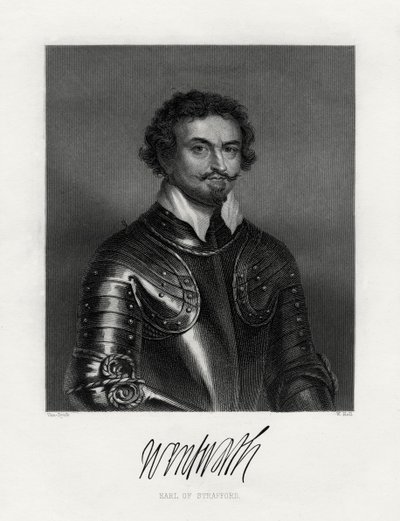 Thomas Wentworth, 1º conde de Strafford 1593-1641, século XIX de W. Holl