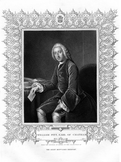 William Pitt, primeiro conde de Chatham, estadista britânico do Whig, século XIX. de W. Holl