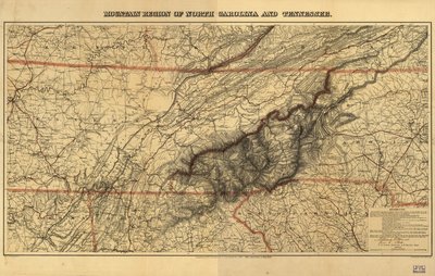 Região montanhosa da Carolina do Norte e Tennessee. de W. L.; Lindenkohl Nickolson