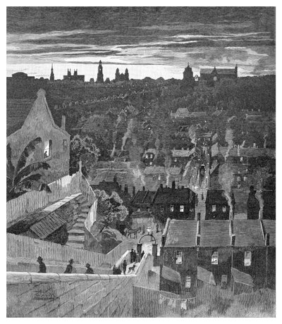 Um vislumbre de Sydney de Darlinghurst, Nova Gales do Sul, Austrália, 1886. de W. Mollier