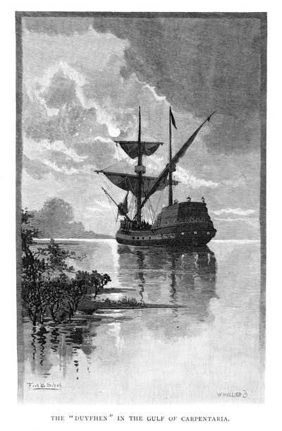 O Duyfken no Golfo de Carpentaria, Austrália, 1606 1886. de W. Mollier