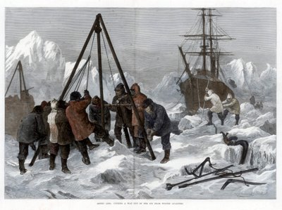 Vida no Ártico, abrindo caminho para o gelo desde Winter Quarters, 1875 de W. Palmer