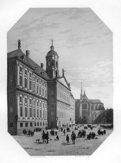 Câmara Municipal de Amsterdã, Holanda, c1870 de W. Steelink
