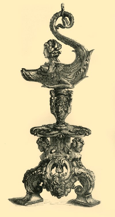 Lâmpada em forma de Esfinge Sea Creature, c1510-1530, 1881. de W. W. McCarty