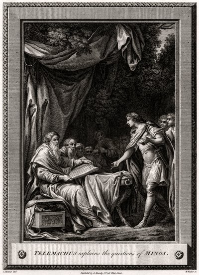 Telêmaco explica as perguntas de Minos, 1776 de W. Walker