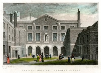 Escola do Hospital Christs, Newgate Street, cidade de Londres, 1831. de W. Wallis