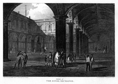 Royal Exchange, cidade de Londres, 1816. de W. Wallis
