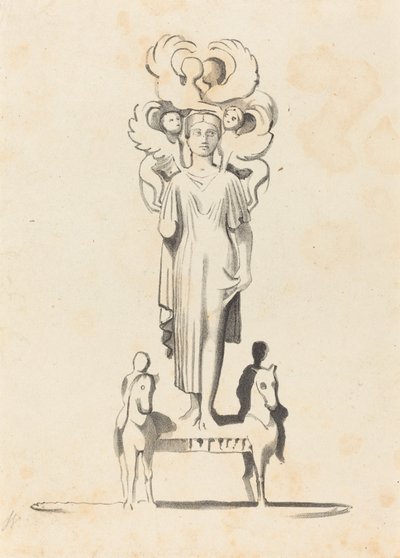 Figura de bronze de Minerva, encontrada no Barrowof Aquiles de W. Walton after John Flaxman
