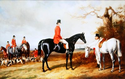 Um encontro dos Buckhounds de Sua Majestade (óleo sobre tela) de W. and Barraud H. Barraud