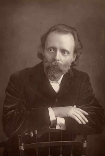 "(Thomas Henry) Hall Caine (1853-1931) romancista inglês. Companheiro de Dante Gabriel Rossetti no final da vida deste último (1881-1882) (woodburytype) de W. and D. (after) Downey