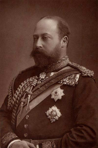 "Eduardo VII (1841-1910), rei do Reino Unido a partir de 1901, quando ainda era Príncipe de Gales. (woodburytype) de W. and D. (after) Downey