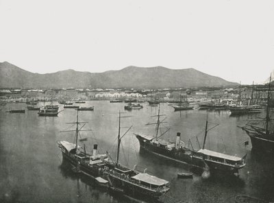 Vista geral do porto, Palermo, Sicília, Itália, 1895. de W and S Ltd