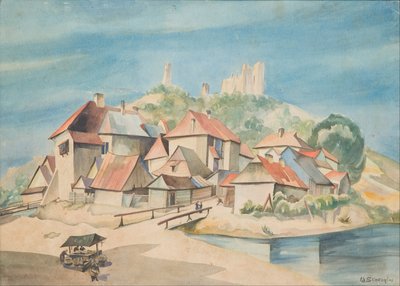 Vista de Kazimierz no rio Vístula de Władysław Skoczylas