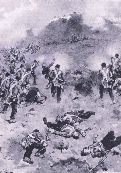 Assalto ao Redan, ilustração das Batalhas Britânicas na Terra e no Mar, 1915 de Wal Paget