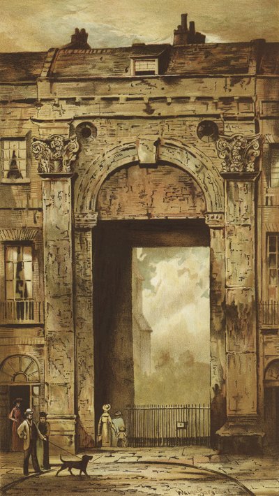 Casa Arundel, Watergate, Strand (cromolitho) de Waldo Sargeant