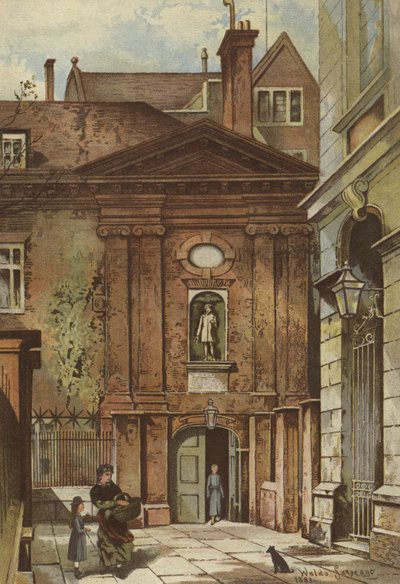 Gateway, Hospital de Cristo, Newgate Street, Cidade (chromolitho) de Waldo Sargeant