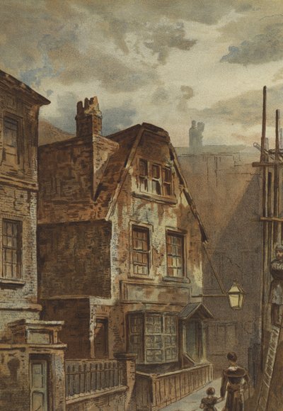 Casa antiga atrás de Ludgate (chromolitho) de Waldo Sargeant