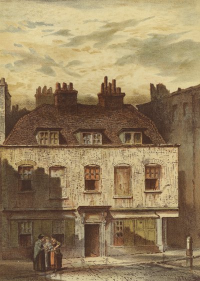 Casas velhas, rua de Dyott, Bloomsbury (chromolitho) de Waldo Sargeant