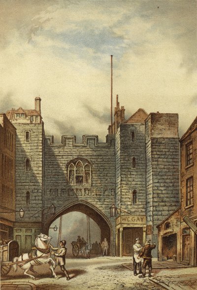 Portão de São João, Clerkenwell (cromolito) de Waldo Sargeant