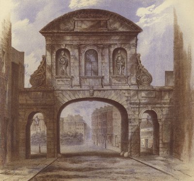 Temple Bar, Fleet Street (cromolito) de Waldo Sargeant