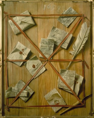 Um quadro com letras fixadas a ele de Wallerand Vaillant