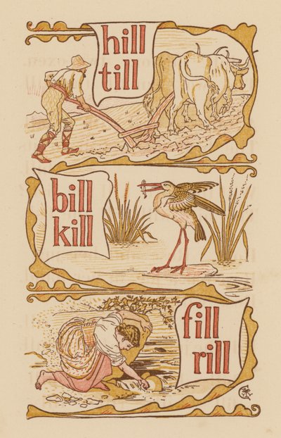 Página de The Golden Primer (cor litho) de Walter (after) Crane