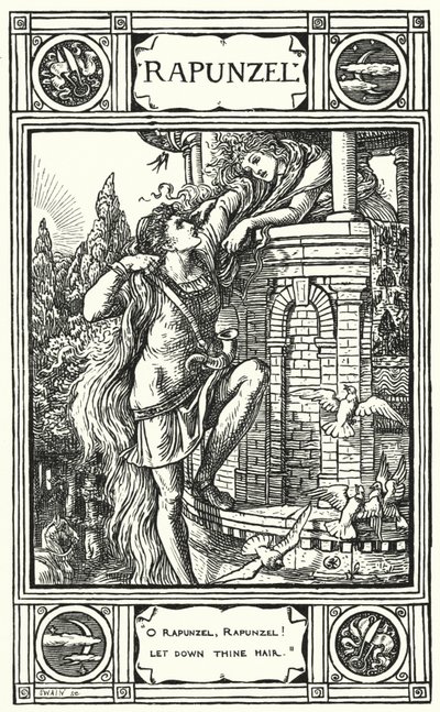 Rapunzel (gravura) de Walter (after) Crane