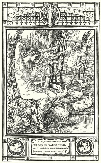 The Goose Girl (gravura) de Walter (after) Crane