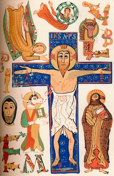 Crucificação com letras decoradas, c790 dC, 1849. de Walter