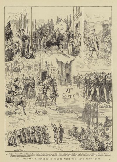 As manobras militares na França, com o sexto corpo de exército de Walter Charles Horsley