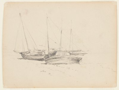 Barcos de pesca à beira-mar de Walter Clark