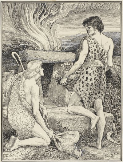Caim é Abel de Walter Crane (signed by artist)