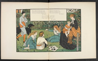 Uma família num jardim. de Walter Crane