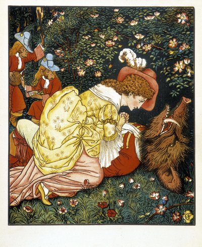 A Bela e a Besta - doente. por Walter Crane de Walter Crane