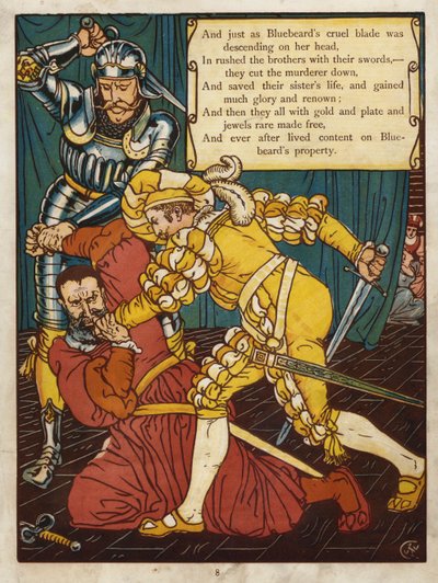 Barba Azul (cor litho) de Walter Crane