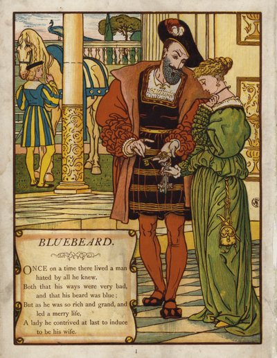 Barba Azul (cor litho) de Walter Crane