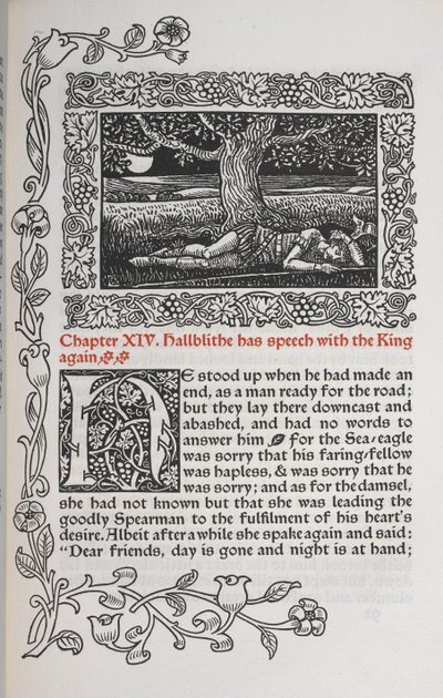 Capítulo XIV. Hallblithe tem novamente um discurso com o Rei.
Figura de um homem a dormir debaixo de uma árvore. de Walter Crane