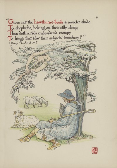 Flores do jardim de Shakespeare de Walter Crane