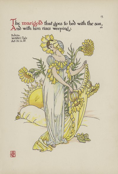 Flores do jardim de Shakespeare de Walter Crane