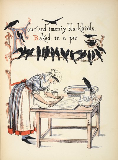 Quatro e vinte melros cozidos numa tarte. de Walter Crane