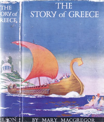 Design da capa, ilustração da história da Grécia de 1930 de Walter Crane