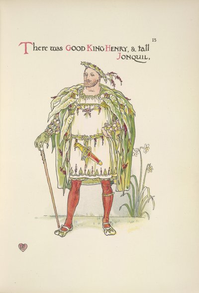 O bom Rei Henrique. Um homem vestido de Henrique VIII de Walter Crane
