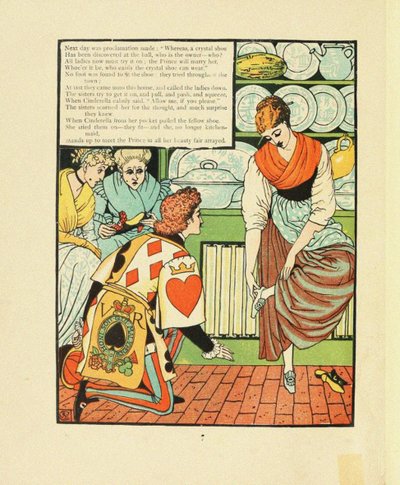 Ilustração para o conto de fadas Cinderela de Walter Crane