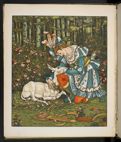 Ilustração para a história, o Traseiro na madeira. de Walter Crane