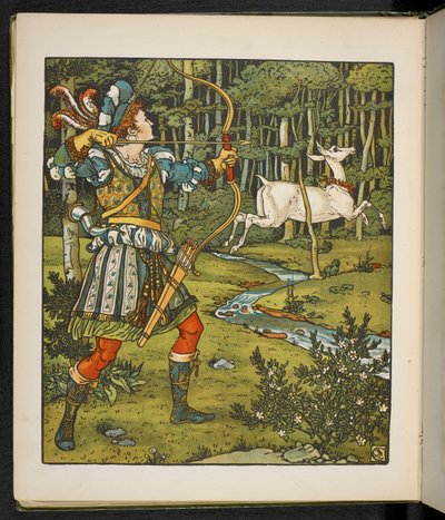 Ilustração para a história, o Traseiro na madeira. de Walter Crane