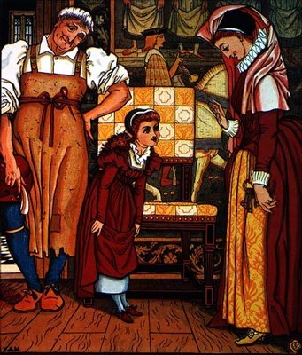 Os novos sapatos da "Margery": de "Little Goody Two Shoes". de Walter Crane