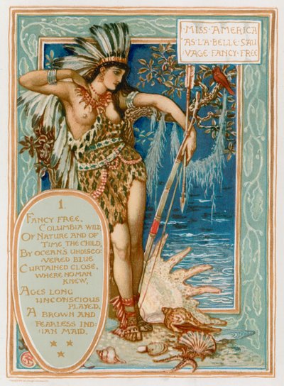 Miss America como o belo selvagem fantasia livre de Walter Crane