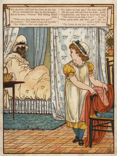 Capuchinho Vermelho (cor litho) de Walter Crane