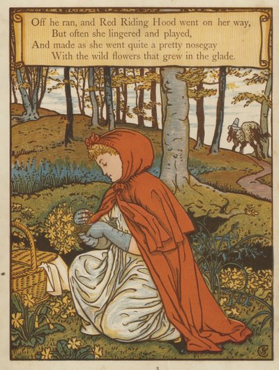 Capuchinho Vermelho (cor litho) de Walter Crane