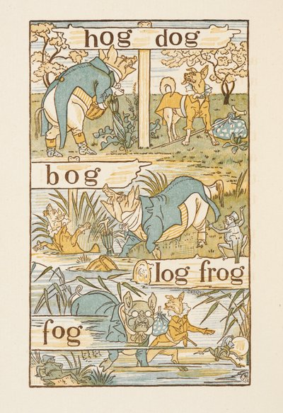 Palavras rimadas que terminam na letra G. A cartilha dourada. de Walter Crane
